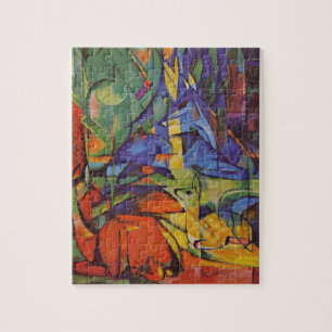 Deer in Forest II door Franz Marc,  kunst Legpuzzel