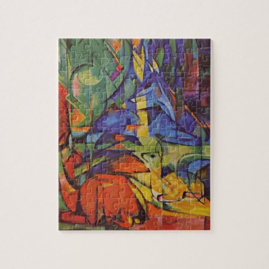 Deer in Forest II door Franz Marc,  kunst Legpuzzel (Verticaal)