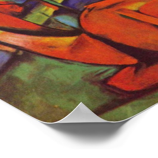 Deer in Forest II door Franz Marc, kunst Poster (Hoek)