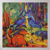 Deer in Forest II door Franz Marc,  kunst Poster (Voorkant)