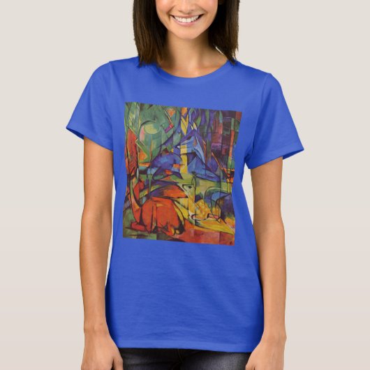 Deer in Forest II door Franz Marc,  kunst T-shirt (Voorkant)
