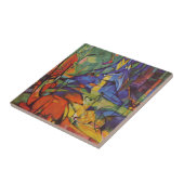 Deer in Forest II door Franz Marc,  kunst Tegeltje (Zijkant)