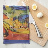 Deer in Forest II door Franz Marc, kunst Theedoek (Quarter Fold)