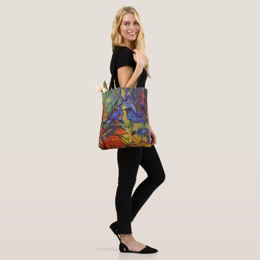 Deer in Forest II door Franz Marc, kunst Tote Bag (Op model)