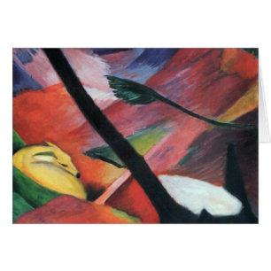 Deer in Forest II door Franz Marc; Reh im Walde