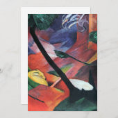 Deer in Forest II door Franz Marc; Reh im Walde (Voorkant / Achterkant)