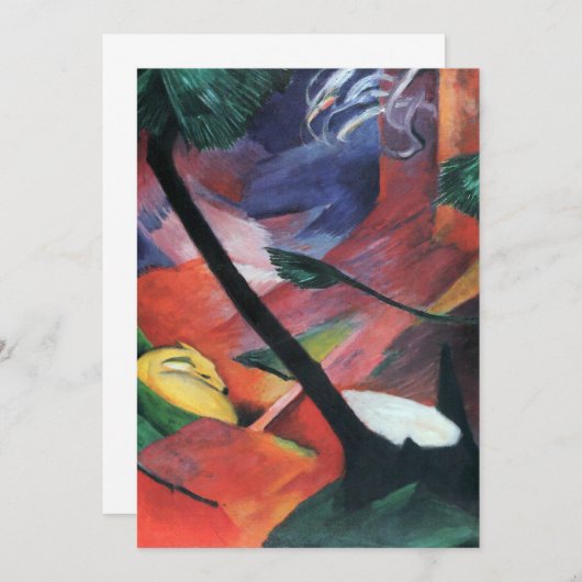 Deer in Forest II door Franz Marc; Reh im Walde (Voorkant / Achterkant)