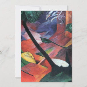 Deer in Forest II door Franz Marc; Reh im Walde