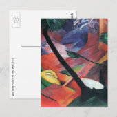 Deer in Forest II door Franz Marc; Reh im Walde Briefkaart (Voorkant / Achterkant)