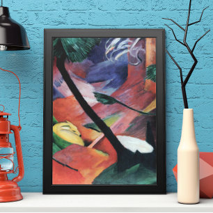 Deer in Forest II door Franz Marc; Reh im Walde Poster