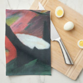 Deer in Forest II door Franz Marc; Reh im Walde Theedoek (Quarter Fold)