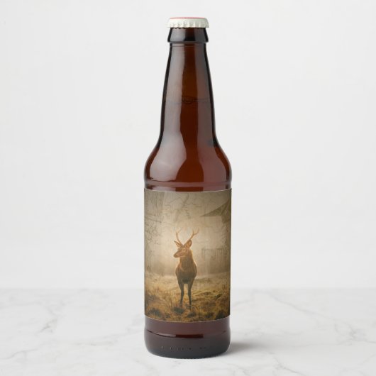 Deer in het bos bier etiket (Voorkant)