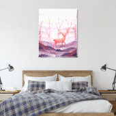 Deer in het bos canvas afdruk (Insitu (Slaapkamer))
