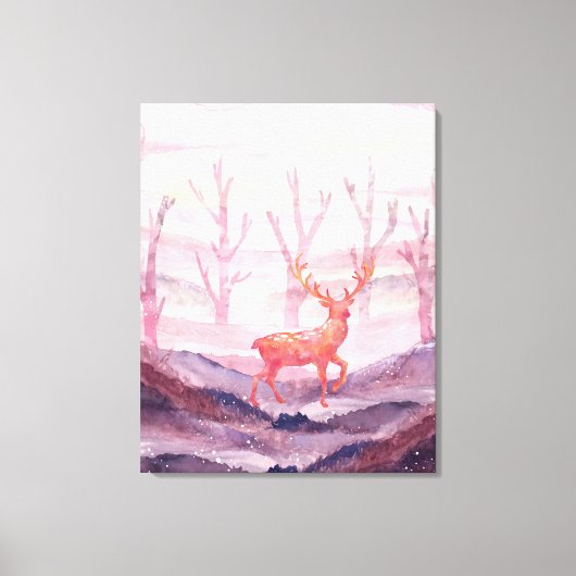 Deer in het bos canvas afdruk (Voorkant)