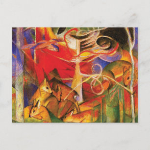 Deer in het bos door Franz Marc Briefkaart