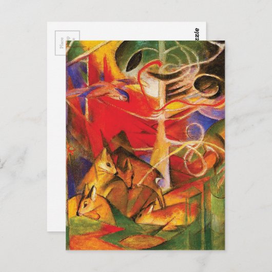 Deer in het bos door Franz Marc Briefkaart (Voorkant / Achterkant)