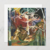Deer in het bos door Franz Marc,  Kunst Kaart (Voorkant / Achterkant)