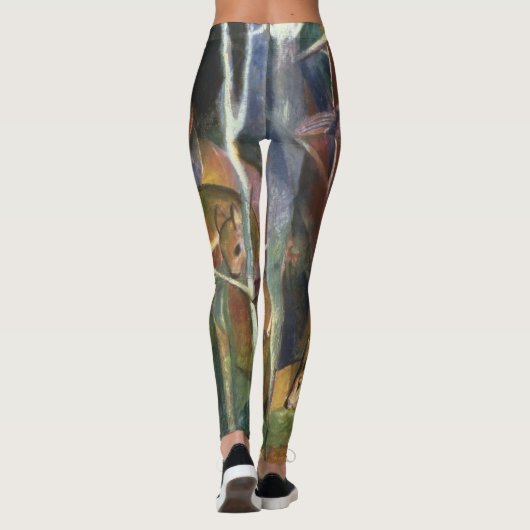 Deer in het bos door Franz Marc,  Kunst Leggings (Achterkant)