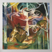 Deer in het bos door Franz Marc, Kunst Poster (Voorkant)