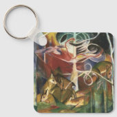 Deer in het bos door Franz Marc,  Kunst Sleutelhanger (Voorkant)