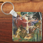 Deer in het bos door Franz Marc,  Kunst Sleutelhanger (Voorkant)