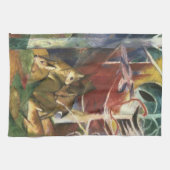 Deer in het bos door Franz Marc,  Kunst Theedoek (Horizontaal)