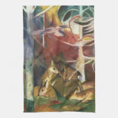 Deer in het bos door Franz Marc,  Kunst Theedoek (Verticaal)