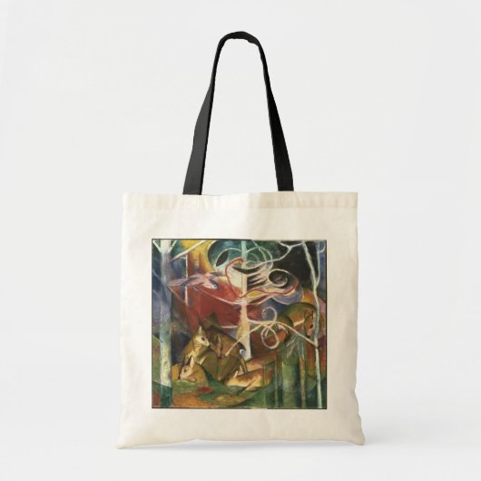 Deer in het bos door Franz Marc,  Kunst Tote Bag (Voorkant)