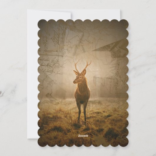 Deer in het bos feestdagenkaart (Achterkant)