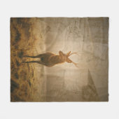 Deer in het bos fleece deken (Voorkant (Horizontaal))