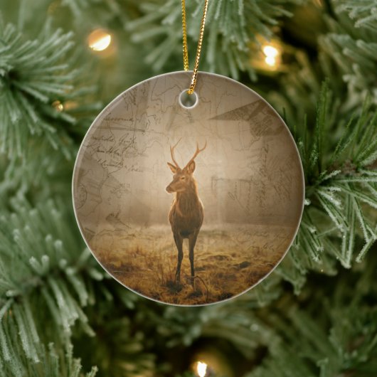Deer in het bos keramisch ornament (Boom)