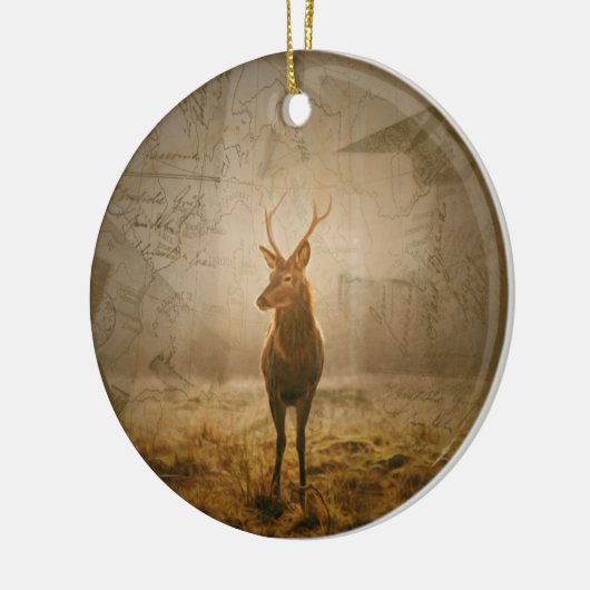 Deer in het bos keramisch ornament (Links)