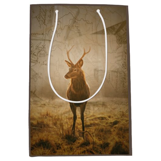Deer in het bos medium cadeauzakje (Voorkant)