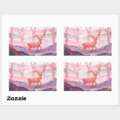 Deer in het bos rechthoekige sticker (Vel)