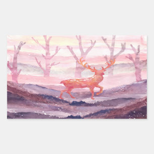 Deer in het bos rechthoekige sticker