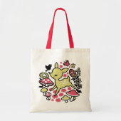 Deer in het bos - roze tote bag (Voorkant)