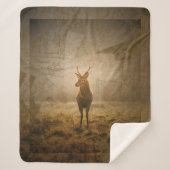 Deer in het bos sherpa deken (Voorkant)