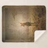 Deer in het bos sherpa deken (Voorkant (horizontaal))