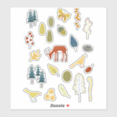 Deer in het bos sticker (Vel)