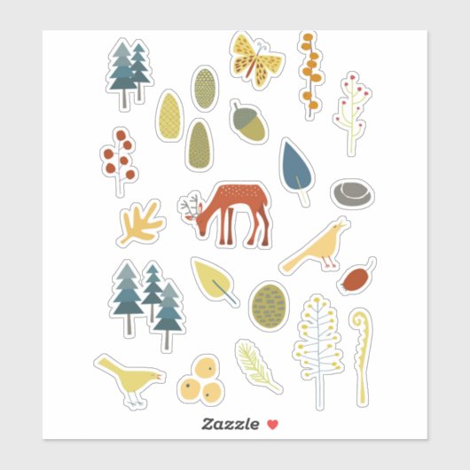 Deer in het bos sticker (Vel)