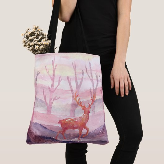 Deer in het bos tote bag (Dichtbij)