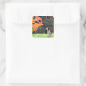 Deer in het najaar vierkante sticker (Tas)