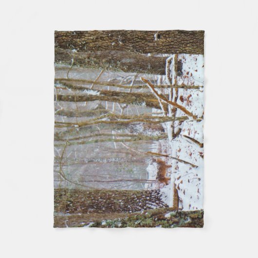 Deer in het sneeuwstorm fleece deken (Voorkant)