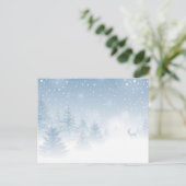 Deer in het Snowy Forest Briefkaart (Staand voorkant)