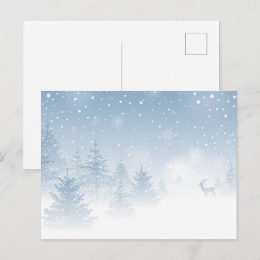 Deer in het Snowy Forest Briefkaart (Voorkant / Achterkant)