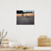 Deer in het veld poster (Keuken)