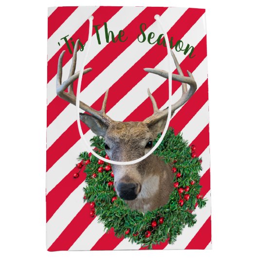 Deer in kerstmis medium cadeauzakje (Voorkant)