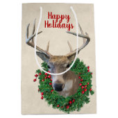 Deer in kerstmis medium cadeauzakje (Voorkant)
