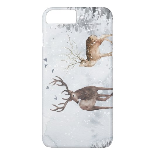 Deer in kerstsneeuwwinter bossen Case-Mate iPhone case (Achterkant)