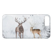 Deer in kerstsneeuwwinter bossen Case-Mate iPhone case (Achterkant (Horizontaal))